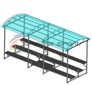 Купить Трибуна для зрителей 3 ряда на 26 мест с навесом (лавки - фанера) в Новоалександровске 